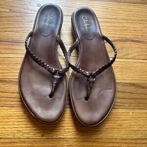 Cole Haan Brown Braided Sandals